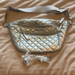 MZ Wallace Crosby Metallic Quilted Crossbody Bag